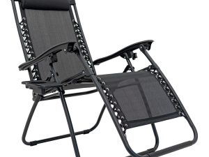 Ležaljka za plažu ili vrt ENJOJ – crna